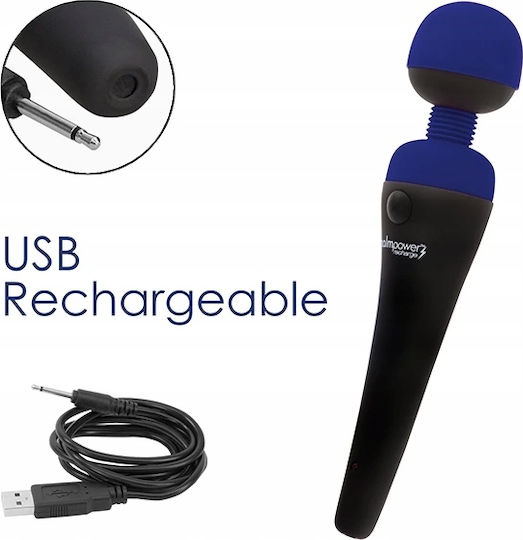 Palmpower Wand Massager Moving Head Blue