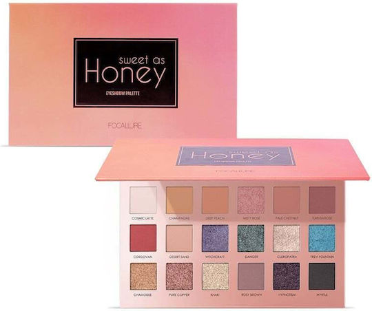 Focallure Sweet As Honey Collection 18-Color Eye Shadow Palette