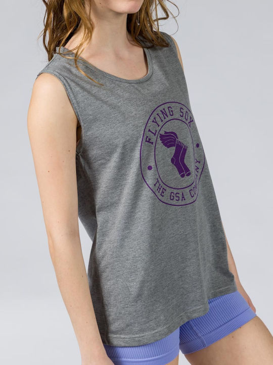 Glory And Heritage Damen Sport Bluse Ärmellos Grey Melange