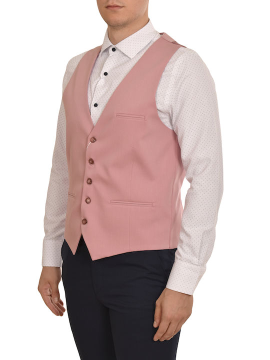 Vittorio Artist Men's Vest Rosewood Pink