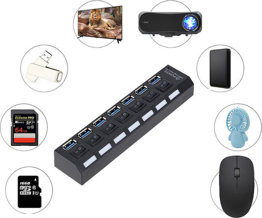 Hub 7 Θυρών USB 3.0 με σύνδεση USB-A