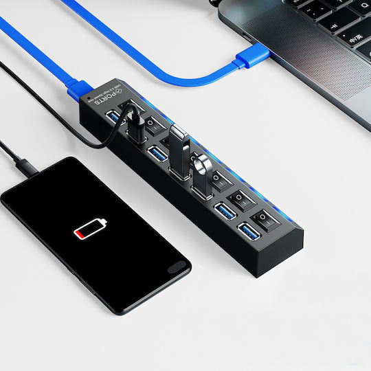 Hub 7 Θυρών USB 3.0 με σύνδεση USB-A