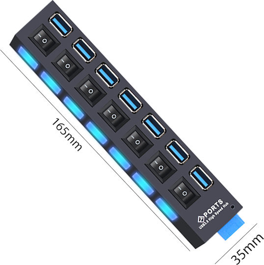 Hub 7 Θυρών USB 3.0 με σύνδεση USB-A