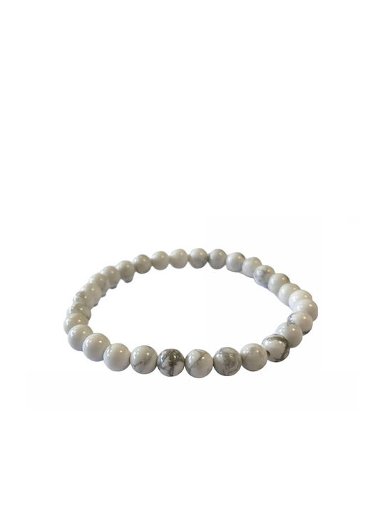 Handmade Bracelet White Stones 6# Howlite Tatu Moyo