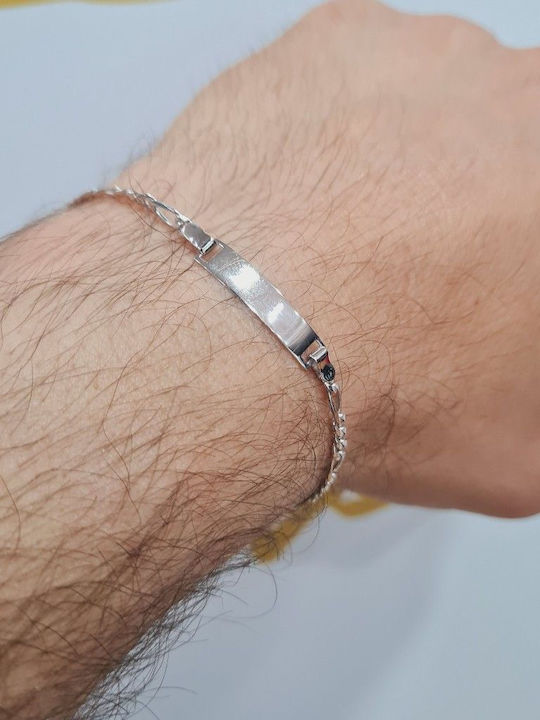 Mentzos Дамско Гривна Id с Име от Бяло злато 14K