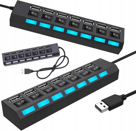 Hub 7 Θυρών USB 2.0 με σύνδεση USB-A