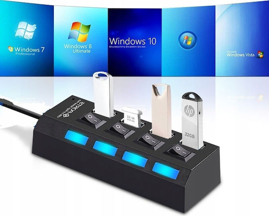 USB-Hub 4 Anschlüsse USB 3.0 mit USB-A Anschluss
