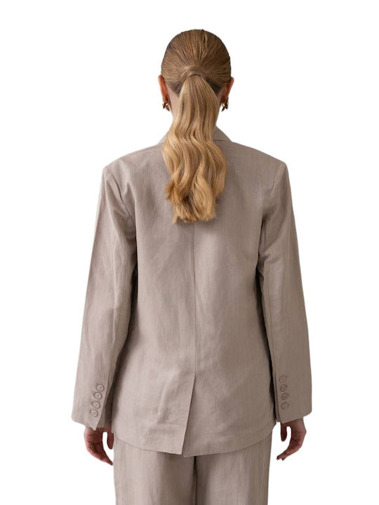 Mind Matter Philippa Γυναικείο Σακάκι Beige