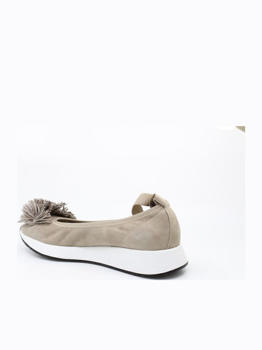 Anatomic Suede Ballerinas Beige