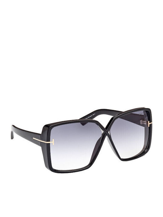 Tom Ford Women's Sunglasses with Black Plastic Frame and Gray Gradient Lens FT1117 01B