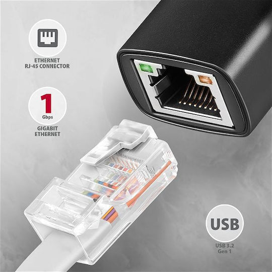 Axagon ADE-ARC Αντάπτορας Δικτύου USB-C με Ενσύρματη Σύνδεση Ethernet (v1)