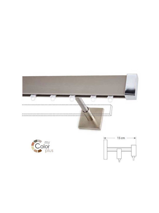 Anartisi Ideal One-Way Stainless Steel Curtain Track Silver 240cm A298365_11778