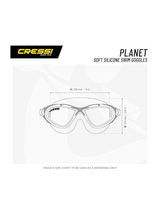 CressiSub Planet Γυαλιά Κολύμβησης Ενηλίκων με Αντιθαμβωτικούς Φακούς Μαύρα
