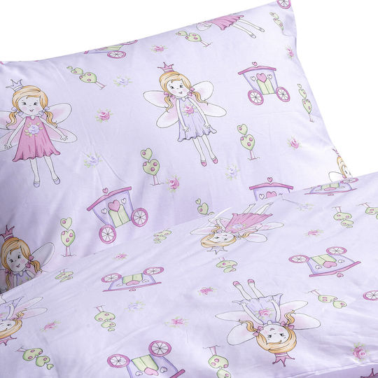 Beauty Home Kids Duvet Set Single with Pillowcase Lilac 160x240cm Beauty Home Kids Duvet Set Single with Pillowcase Lilac 160x240cm