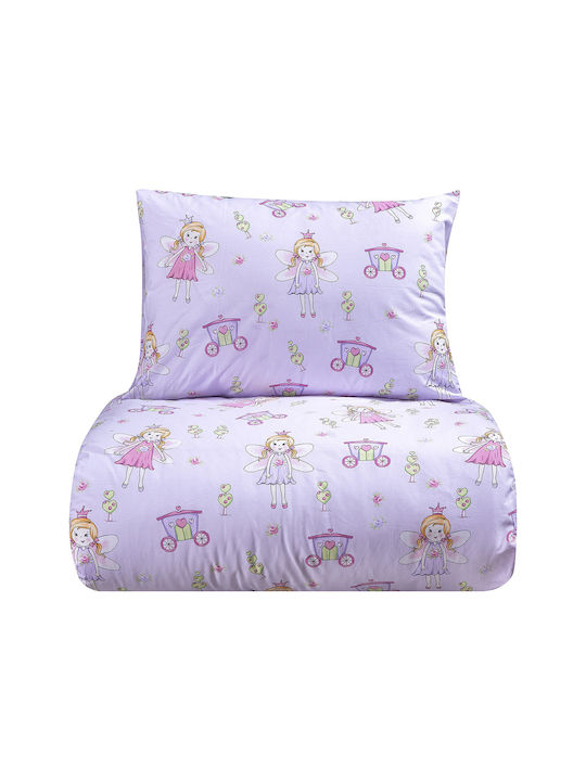 Beauty Home Σετ Παιδικό Πάπλωμα Μονό με Μαξιλαροθήκη Λιλά 160x240εκ.