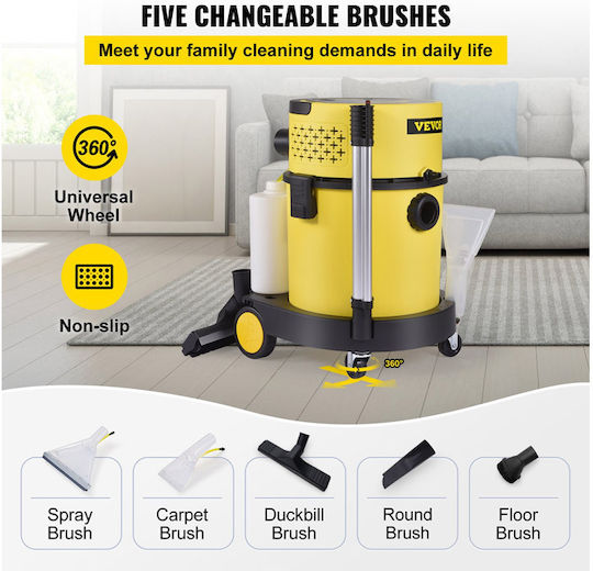 Vevor Vacuum Wet / Dry 1200W with Plastic Bin 20lt