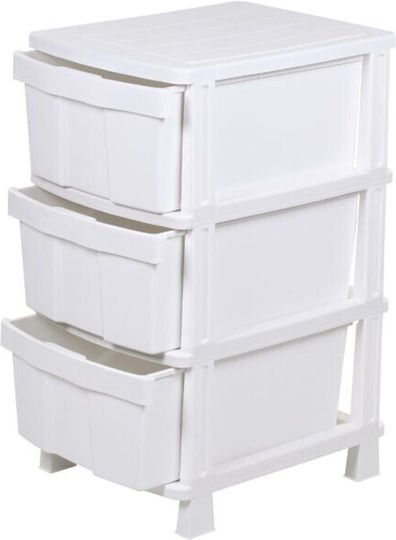 Homeplast Τάρα Συρταριέρα Πλαστική 3 Θέσεων Λευκή 50x40x77cm