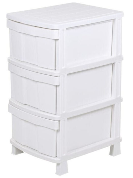 Homeplast Τάρα Drawers Plastic in White Color 3 Slots 50x40x77cm