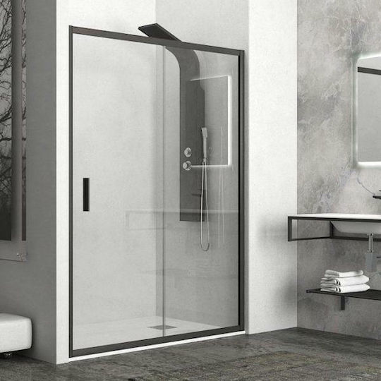 Karag Flora 500 Διαχωριστικό Ντουζιέρας με Συρόμενη Πόρτα 140x190cm Clear Glass Nero Karag Flora 500 Διαχωριστικό Ντουζιέρας με Συρόμενη Πόρτα 140x190cm Clear Glass Nero