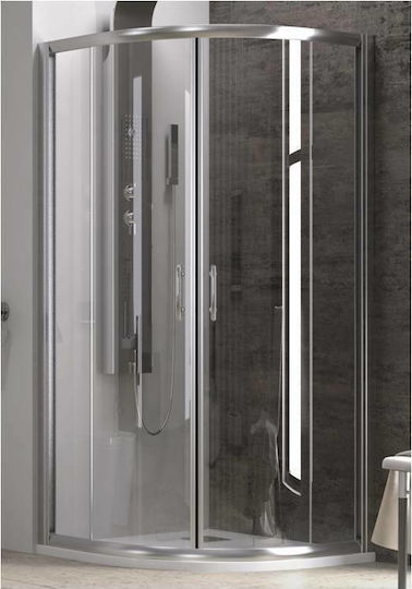 Karag Flora 200 R500 Καμπίνα Ντουζιέρας Ημικυκλική με Συρόμενη Πόρτα 80x80x190cm Clear Glass Chrome Karag Flora 200 R500 Καμπίνα Ντουζιέρας Ημικυκλική με Συρόμενη Πόρτα 80x80x190cm Clear Glass Chrome