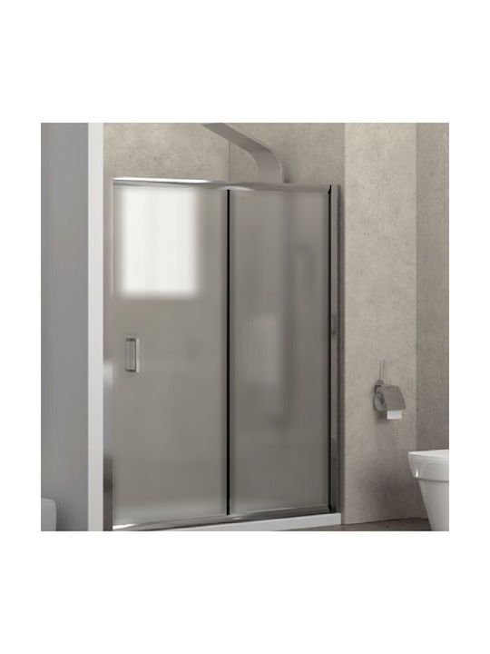 Karag New Flora 500 Duschwand für Dusche mit Schieben Tür 100x180cm Stoff Chrom