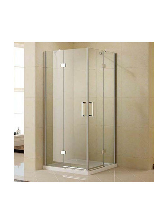 Karag On 100 Shower Screen for Shower with Hinged Door 80x195cm Clear Glass Nano