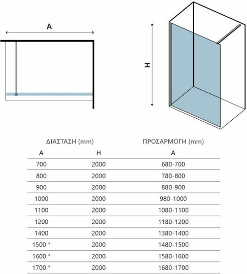 Karag Walkin 1 Разделител на верандата Душ 110x200см Прозрачно стъкло Cromo