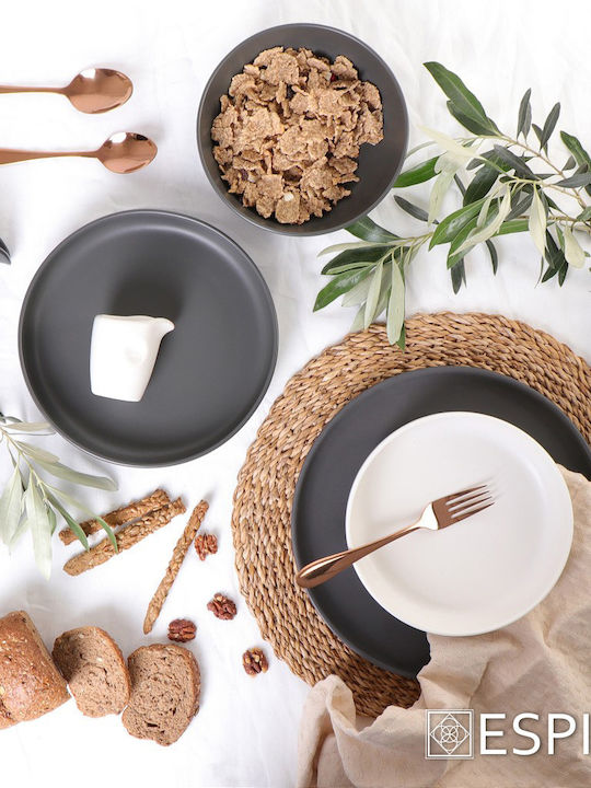 Espiel Step Plate Shallow Ceramic Black with Diameter 30cm