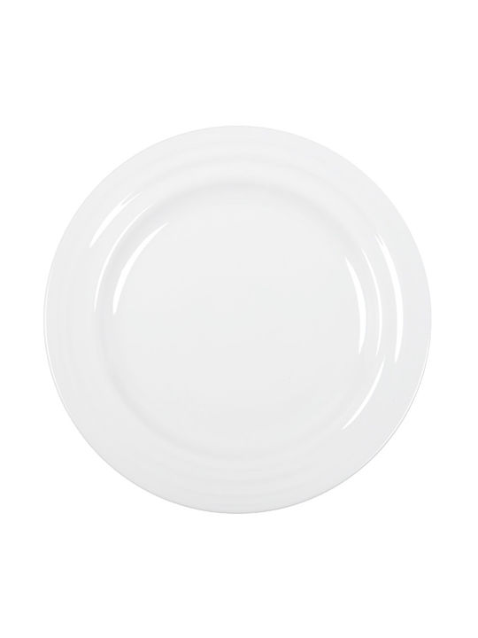 e-exoplismos Series Agma Costaverde Plate Shallow made of Porcelain White with Diameter 32cm 6pcs