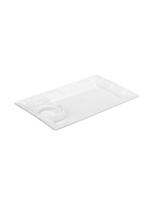 Viosarp Plate Shallow Rectangular Ceramic White 30.3x18.2cm