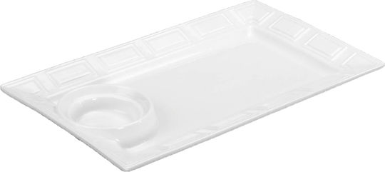 Viosarp Plate Shallow Rectangular Ceramic White 30.3x18.2cm