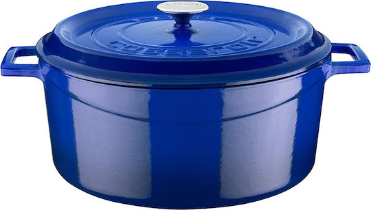 Lava Βαθιά Κατσαρόλα από Μαντέμι 10lt / 32cm Μπλε