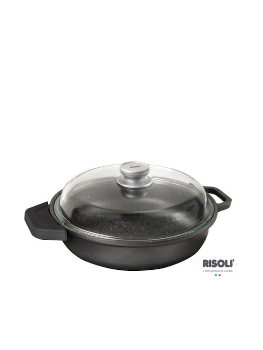 Risoli Granito Flacher Topf aus Gussaluminium 32cm