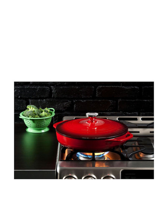 Lodge Ρηχή Κατσαρόλα από Μαντέμι 3.4lt / 36.5cm Red