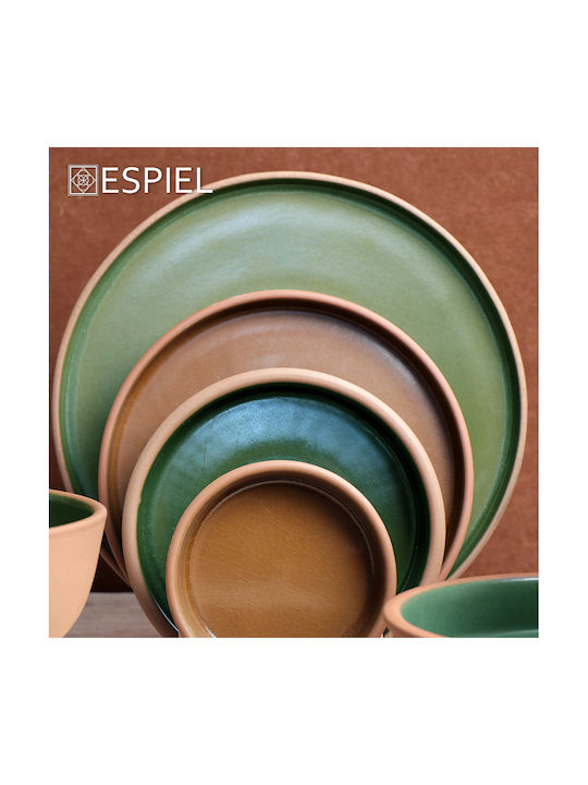 Espiel Servierschüssel Rund Keramik Braun mit Durchmesser 14.5cm