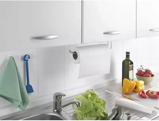 Metaltex Easy Roll Βάση για Χαρτί Κουζίνας Επιτοίχια Μεταλλική Ασημί 35x18x10cm 364935
