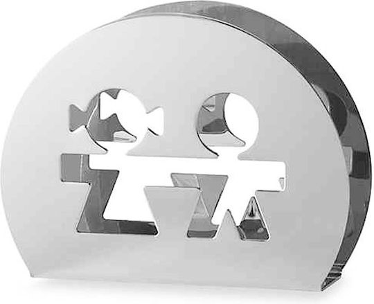 Alessi Girotondo Suport pentru șervețele Metalică Argintiu 11x11x8.5cm AKK51