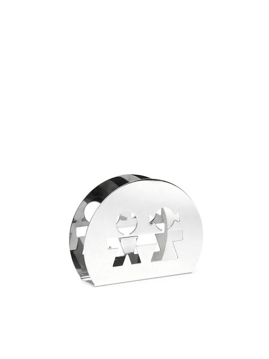 Alessi Girotondo Serviettenhalter Silber 11x11x8.5cm AKK51