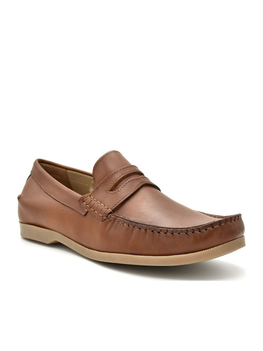Δερμάτινα Ανδρικά Loafers σε Καφέ Χρώμα