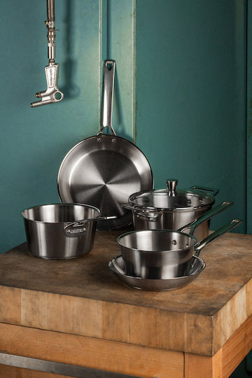 Cristel Stainless Steel Pan with Non-Stick Interior Coating