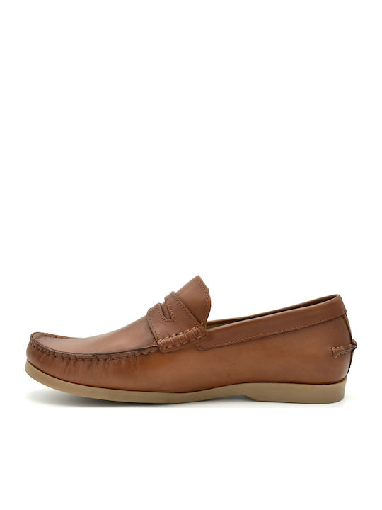 Δερμάτινα Ανδρικά Loafers σε Καφέ Χρώμα