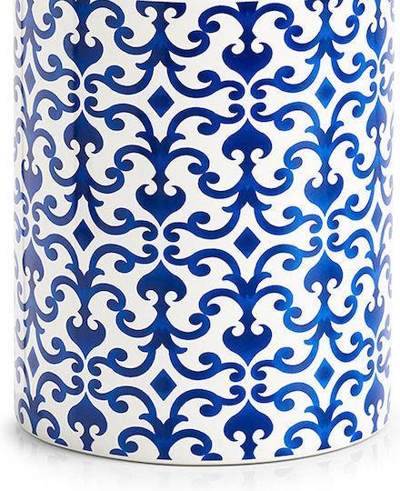 Vase General Use with Lid Ceramic Blue 600ml