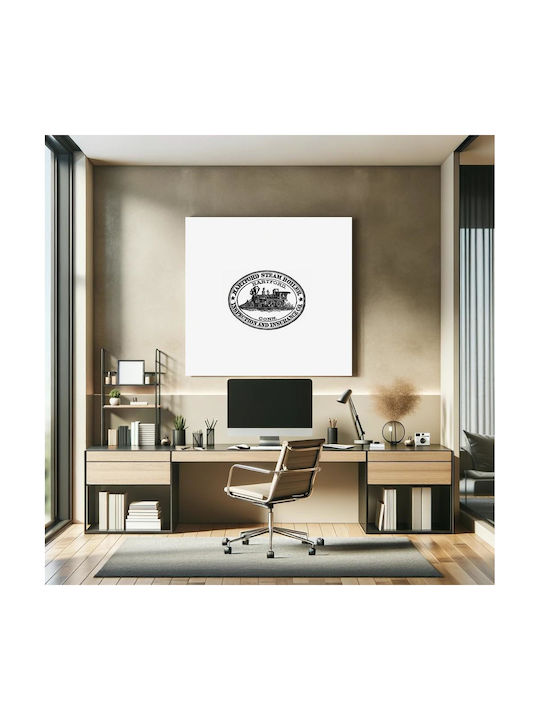 Steam Engine Train Stamp Design From Картина на Платно 120x120см
