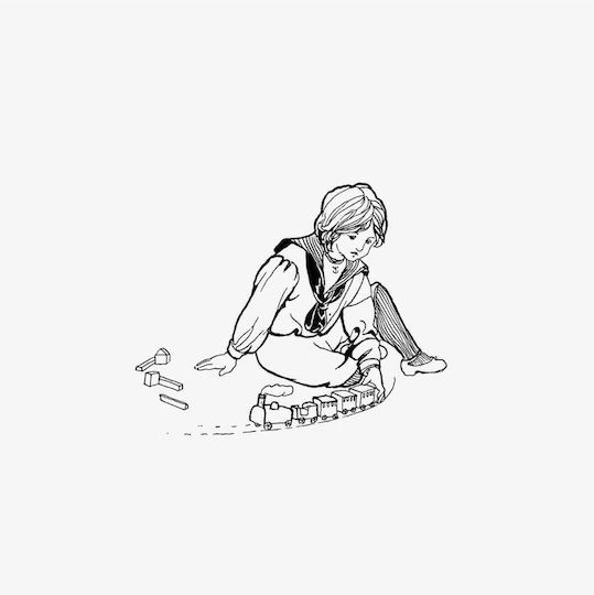 Child Playing With Train Toys From Verses For Grannies. Suggested By The Children... Illustrated By Dorothea A.h Drew (1899) Πίνακας σε Καμβά 120x120cm