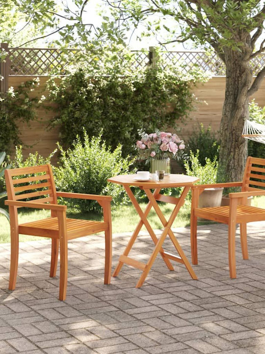 Table for Small Outdoor Spaces Made of Acacia Foldable Brown 70x70x75cm