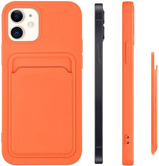 Hqwear Silicone Case Card Case Iphone 12 Pro Max Orange
