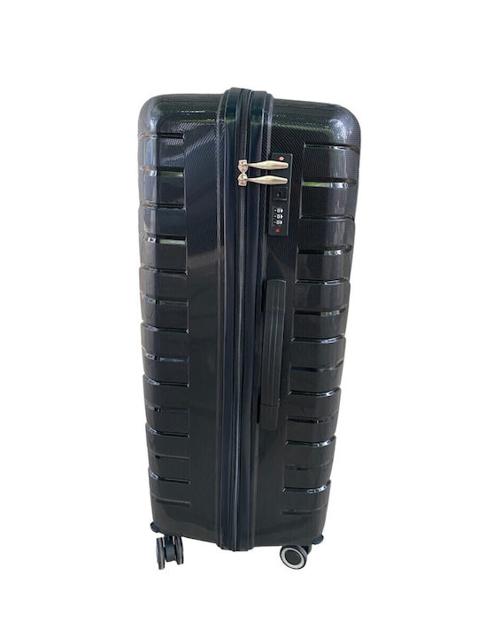 Ormi Medium Hard Travel Suitcase Black with 4 Wheels Height 65cm