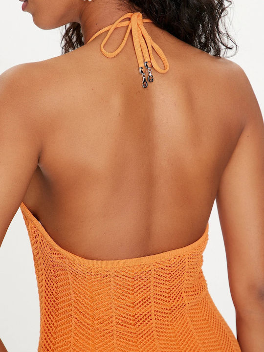 Summer Maxi Dress for Wedding Christening Orange