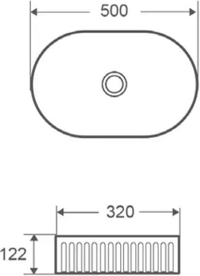 Karag Надеждна мивка Порцелан 50x32x12.2см Бял