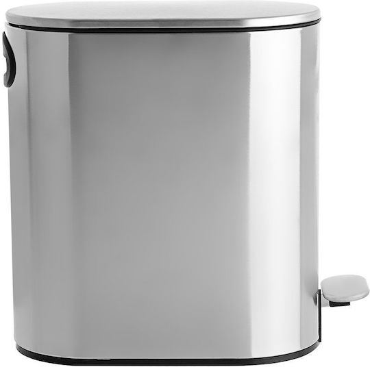 Estia Slim Inox Καλαθάκι Μπάνιου Soft Close 5lt Ματ Ινοξ